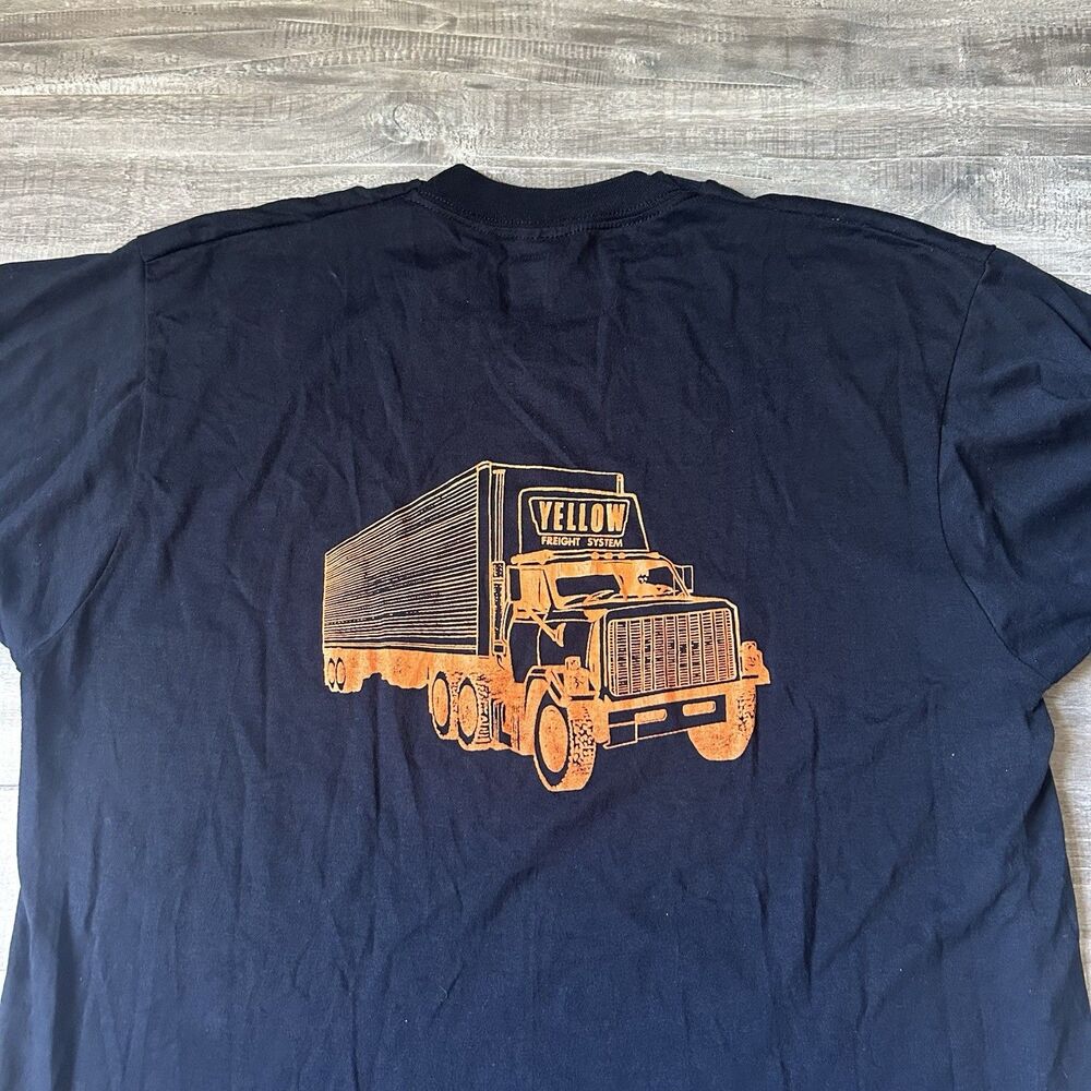 Vintage 80s Yellow Freight System Men’s XL T-Shirt Trucking Paper Thin USA Made